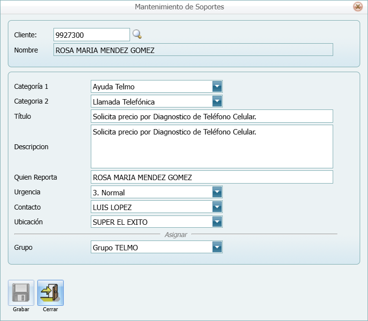Help Desk Soporte Asignado Consultar Informacion