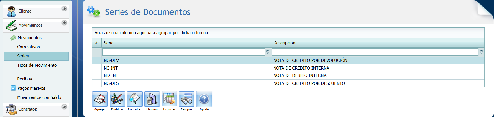 Cuentas por Cobrar Serie