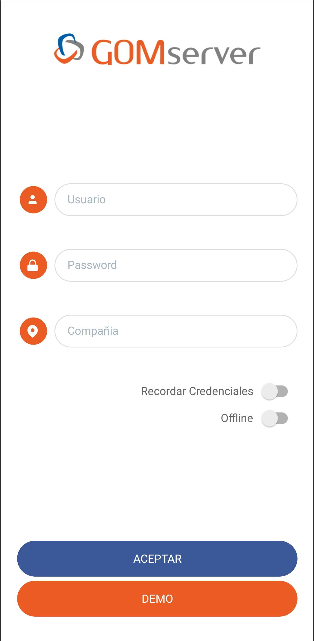 GOMserver App Inicio