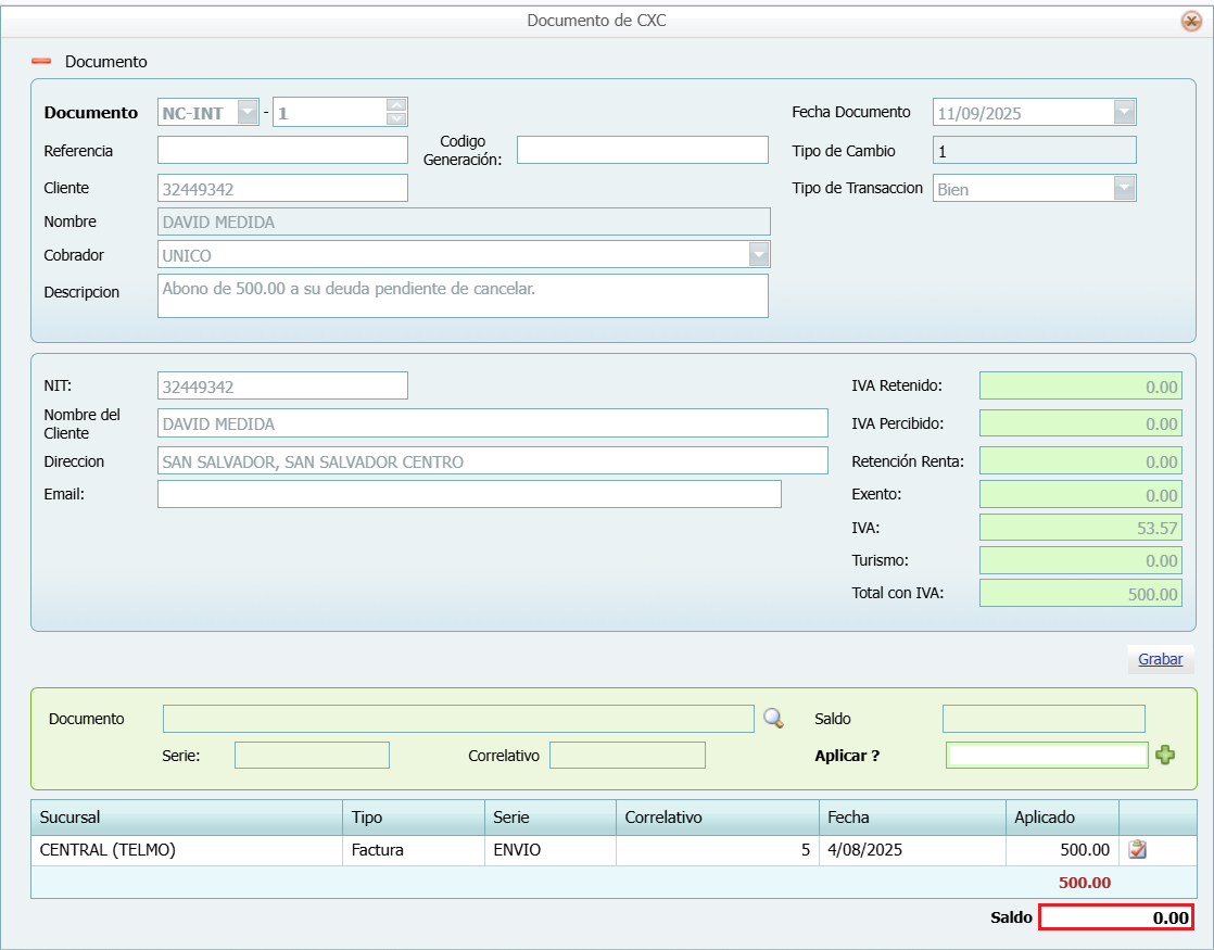 Cuantas Por Cobrar Movimiento Abono Fin