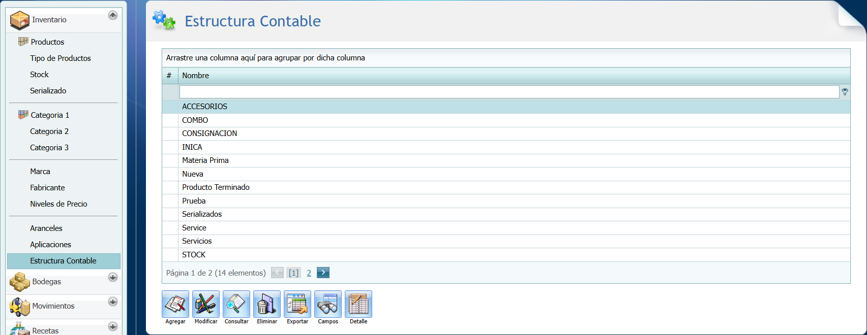 Inventario Estructura Contable