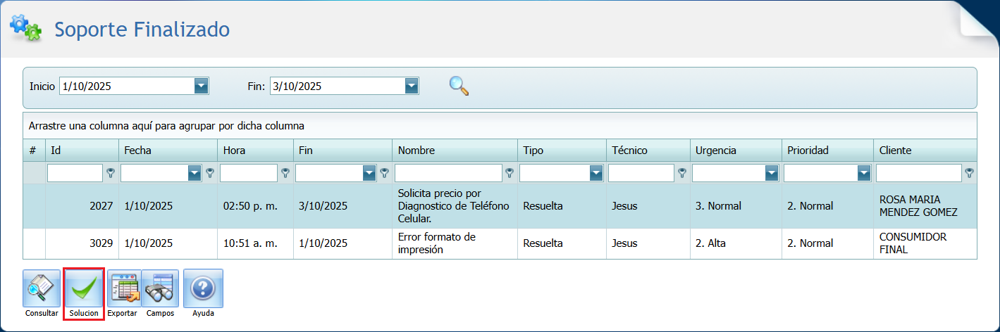 Help Desk Soporte Finalizado Solucion