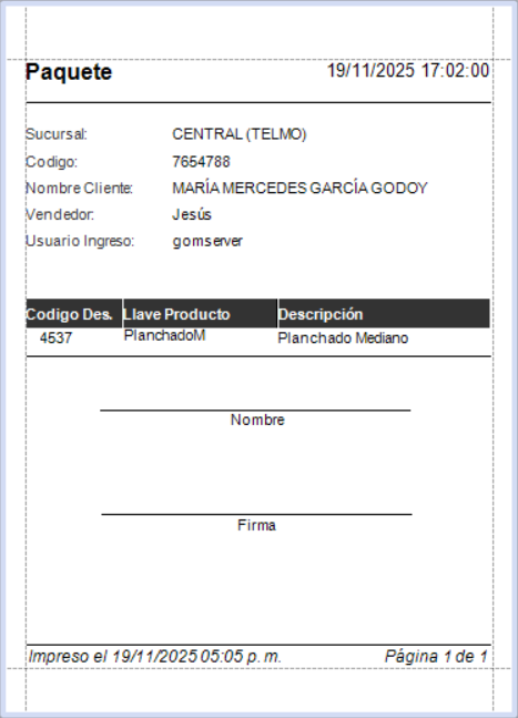 Facturacion Paquete Ventana Seleccionar Ticket