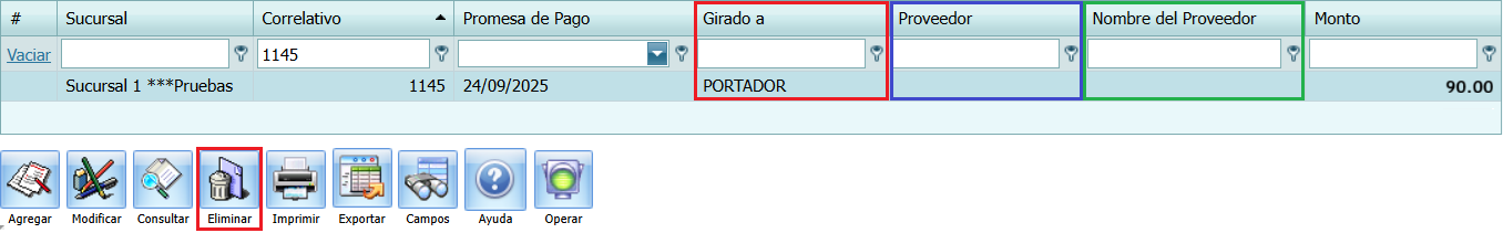 Cuentas por Pagar Pago Masivo Generar una sola solicitud