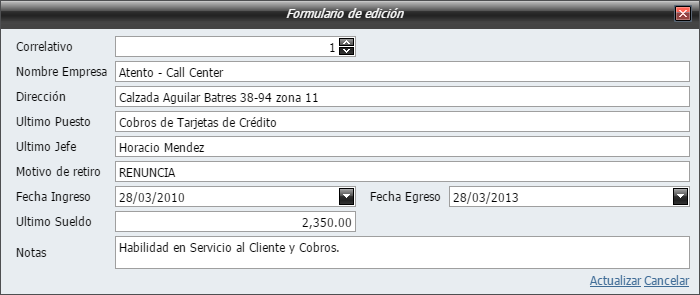 Empleados Nuevo Historial Laboral Lleno