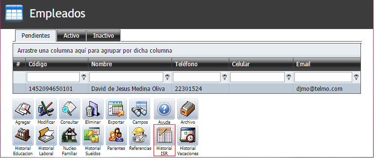 Empleados Nuevo Historial ISR