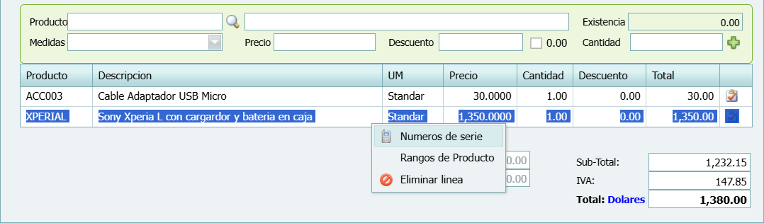 Facturacion Pedido 3