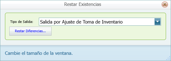 Toma de Inventario Restar Existencias