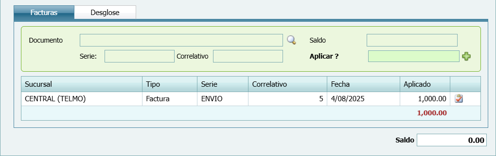Cuentas por Cobrar Recibo Facturas