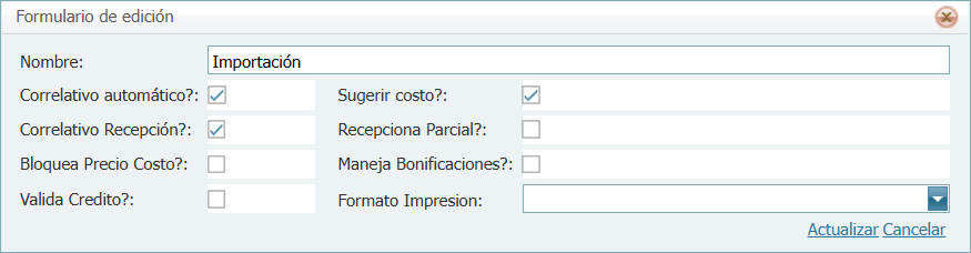 Compra Ordenes Tipos de Ordenes Lleno