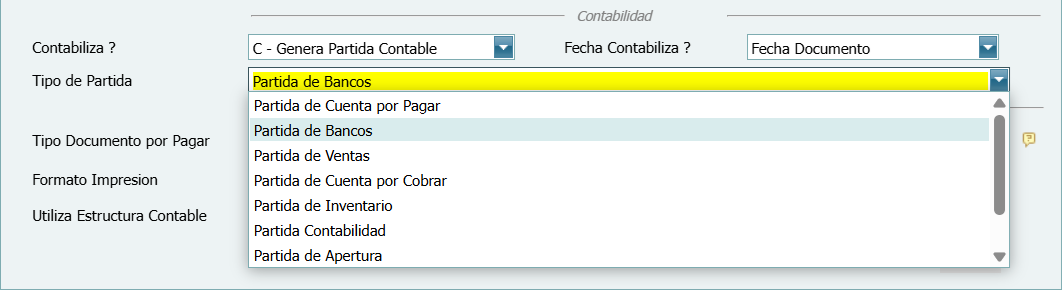 Contabilidad Enlaces Estructura Banco Tipo Movimiento Ventana Tipo