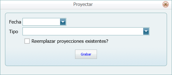 Cuentas por Cobrar Contratros Proyectar Ventana