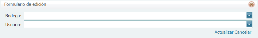 Seguridad Por Usuario Bodegas Formulario