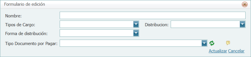 Compra Tipos de Cargo Agregar