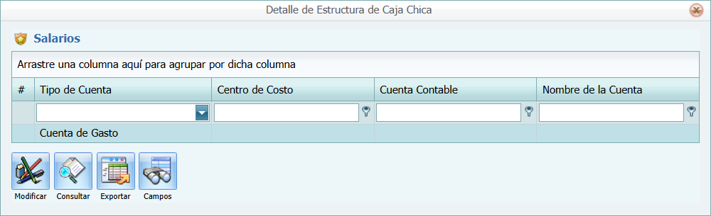 Bancos Estructura Contable Detalle