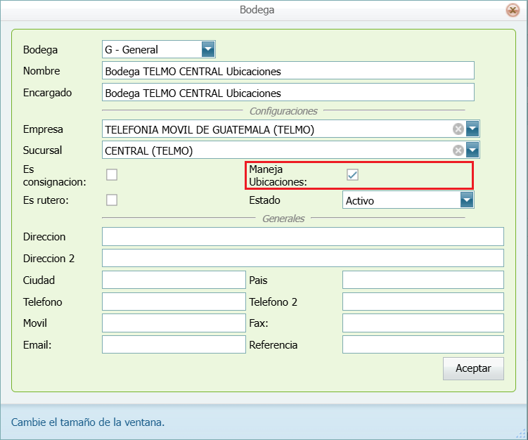 Bodega Maneja Ubicacion