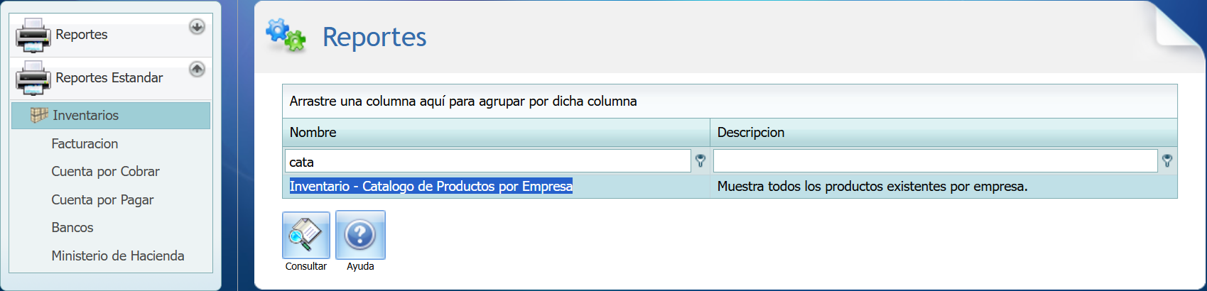 Contabilidad Enlaces Estructura de Inventarios Producto Reporte