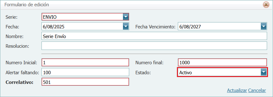 Facturacion Correlativo Nuevo Lleno