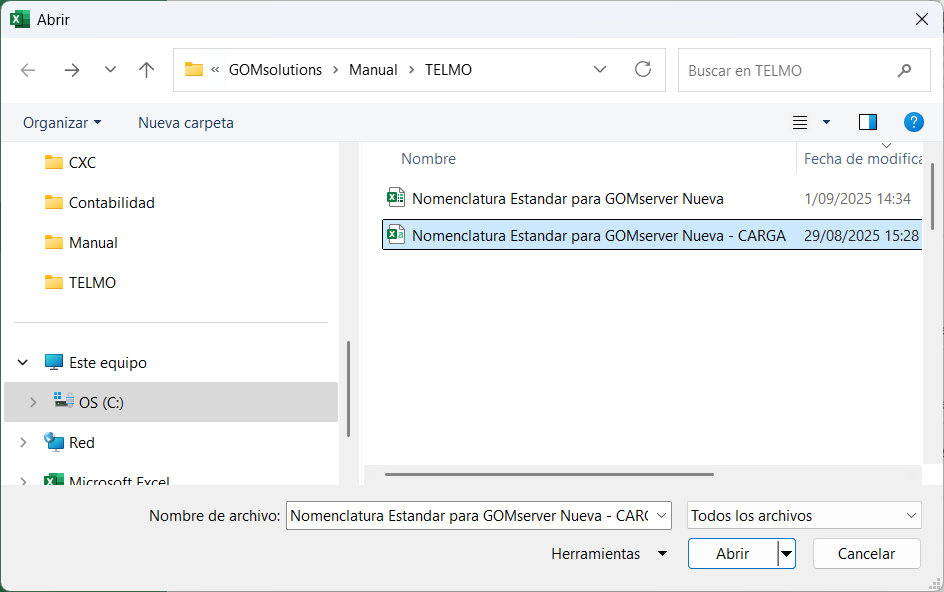 Contabilidad Cuentas Contables Cargar Excel Abrir