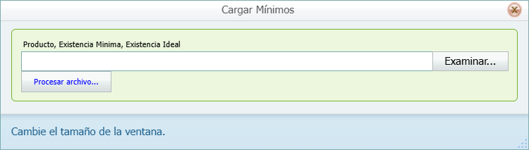 Bodegas Minimos de Inventarios Carga