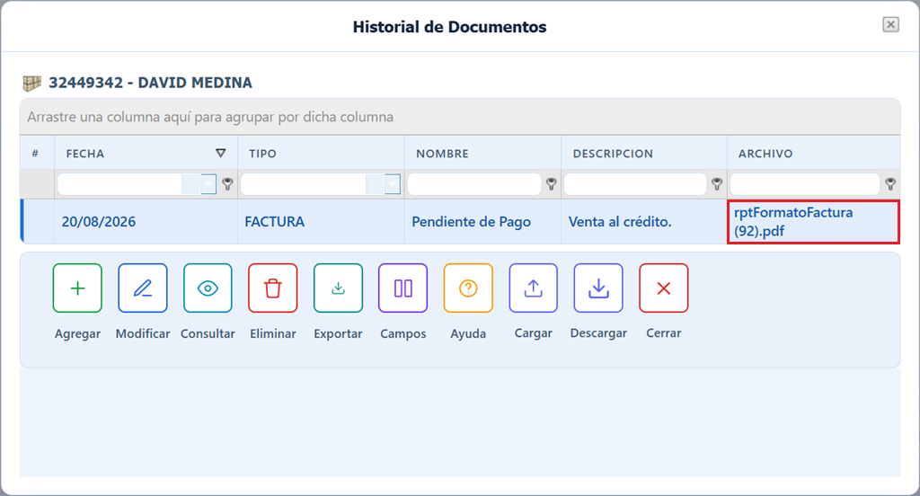 Cuentas Por Cobrar Clientes Archivo Lista Archivo