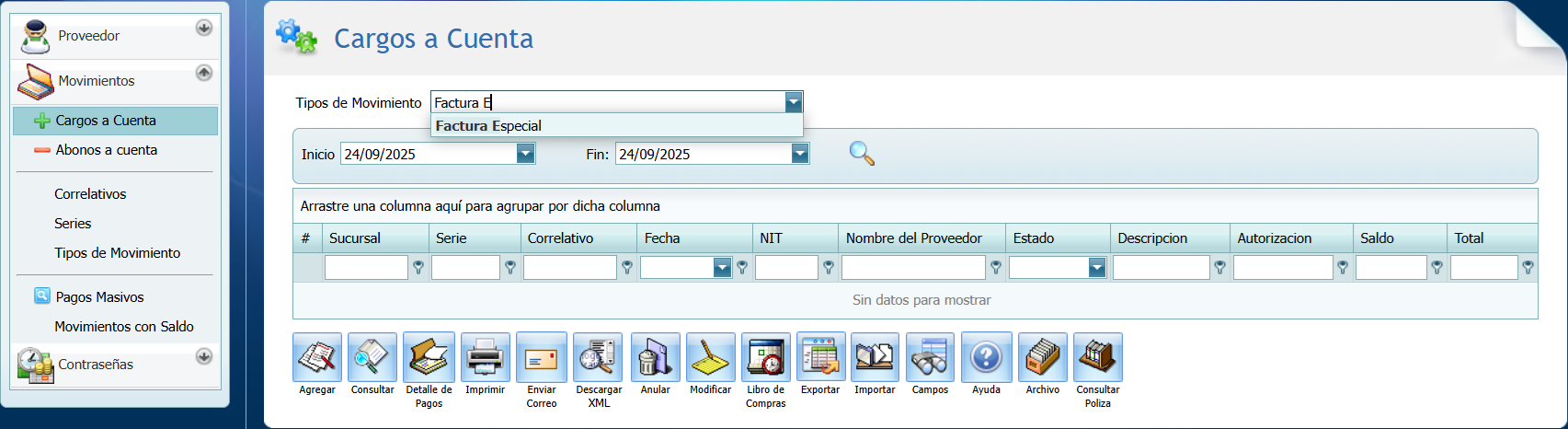 Cuantas Por Pagar Cargo FE