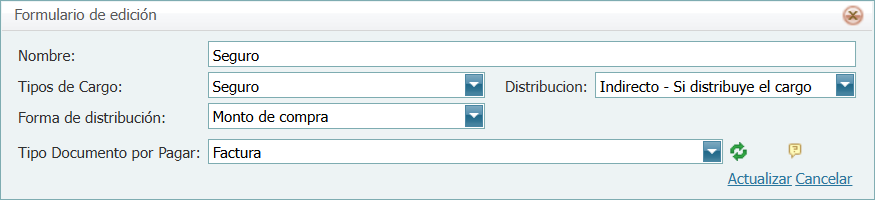 Compra Tipos de Cargo Agregar Lleno 2