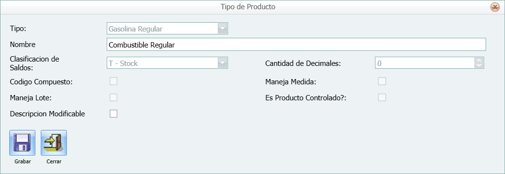 Producto Combustible Regular