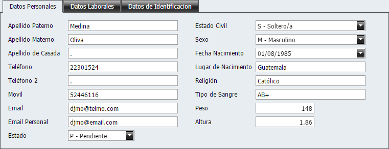 Empleados Nuevo Datos Personales