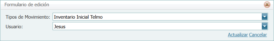Seguridad Por Usuario Ingresos con Costo Formulario Lleno