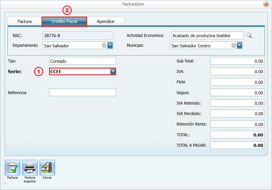 Facturacion Facturar Crédito Fiscal