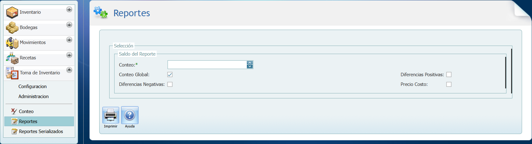 Toma de Inventario Reportes