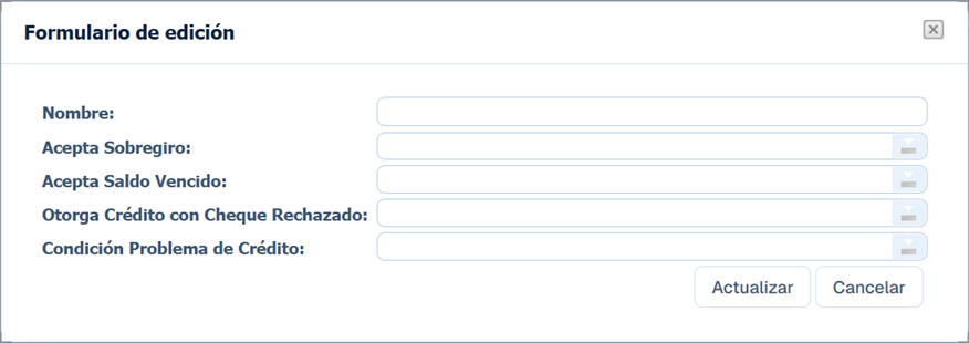 Cuentas Por Cobrar Tipos de Cliente Nuevo