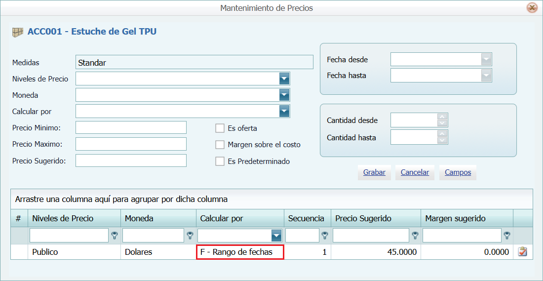 Productos Calcular Por Rango de Fechas Lleno