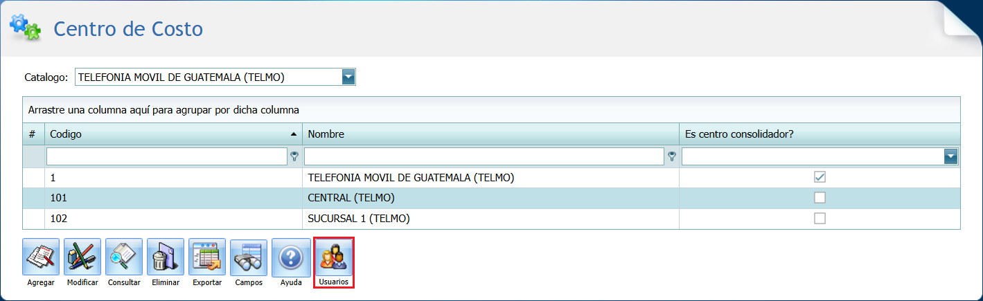 Centro de Costo Permisos