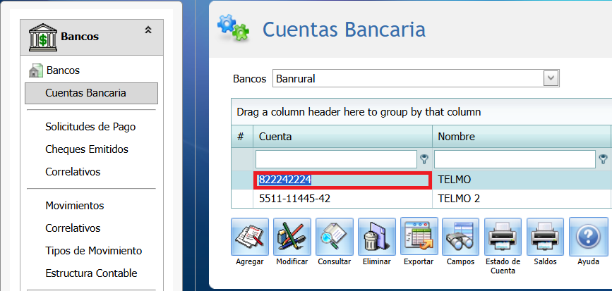Bancos Movimiento Importar Llave Cuenta Bancaria