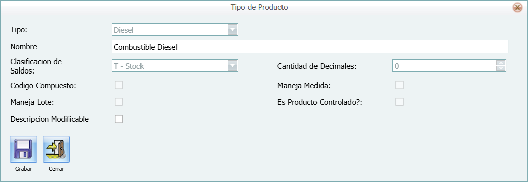 Producto Combustible Diesel