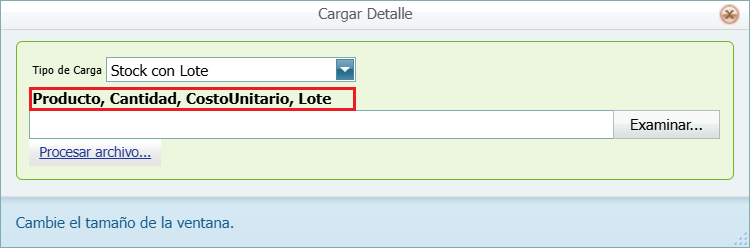 Ingreso con Costo Masivo Stock con Lote
