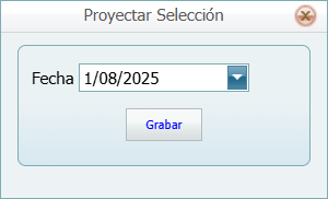 Cuentas por Cobrar Contratros Proyectar Seleccion Ventana Llena