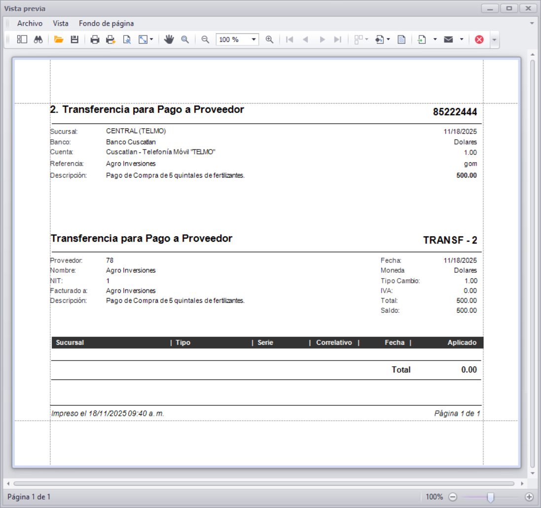 GOMsever Windows Solicitud de Cheque Generado
