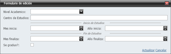 Empleados Nuevo Historial Educacion Agregar