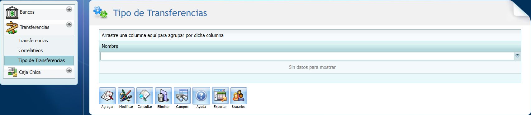 Bancos Transferencias Tipo de Transferencias