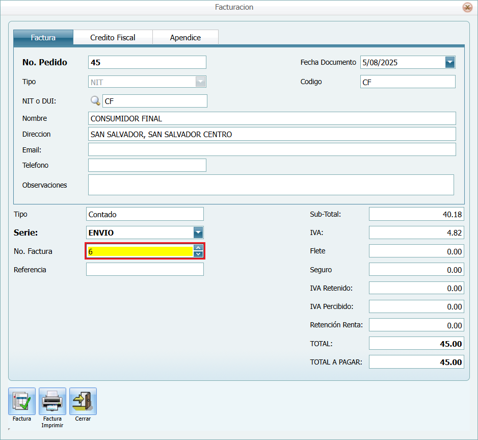 Facturacion Editar Factura Facturacion