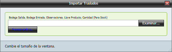 Traslado Importar Completo