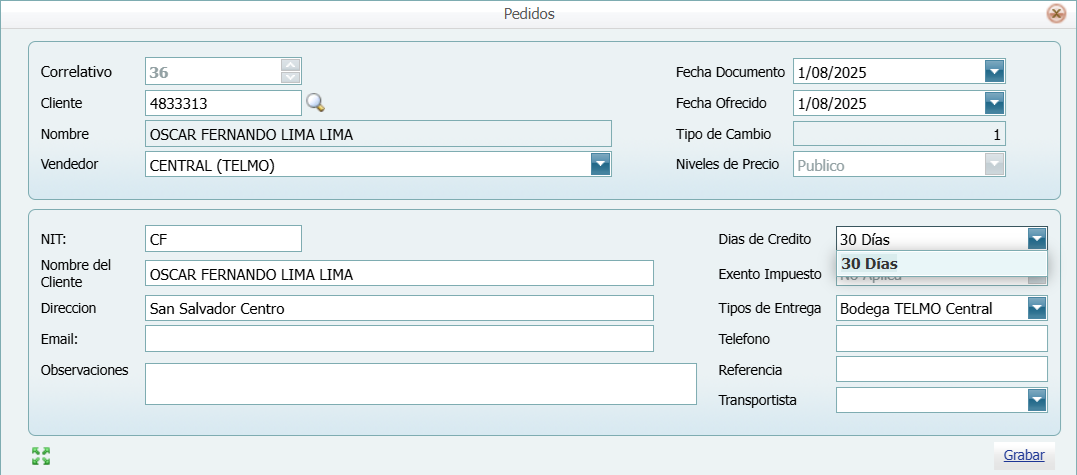 Facturacion Pedido 1.2
