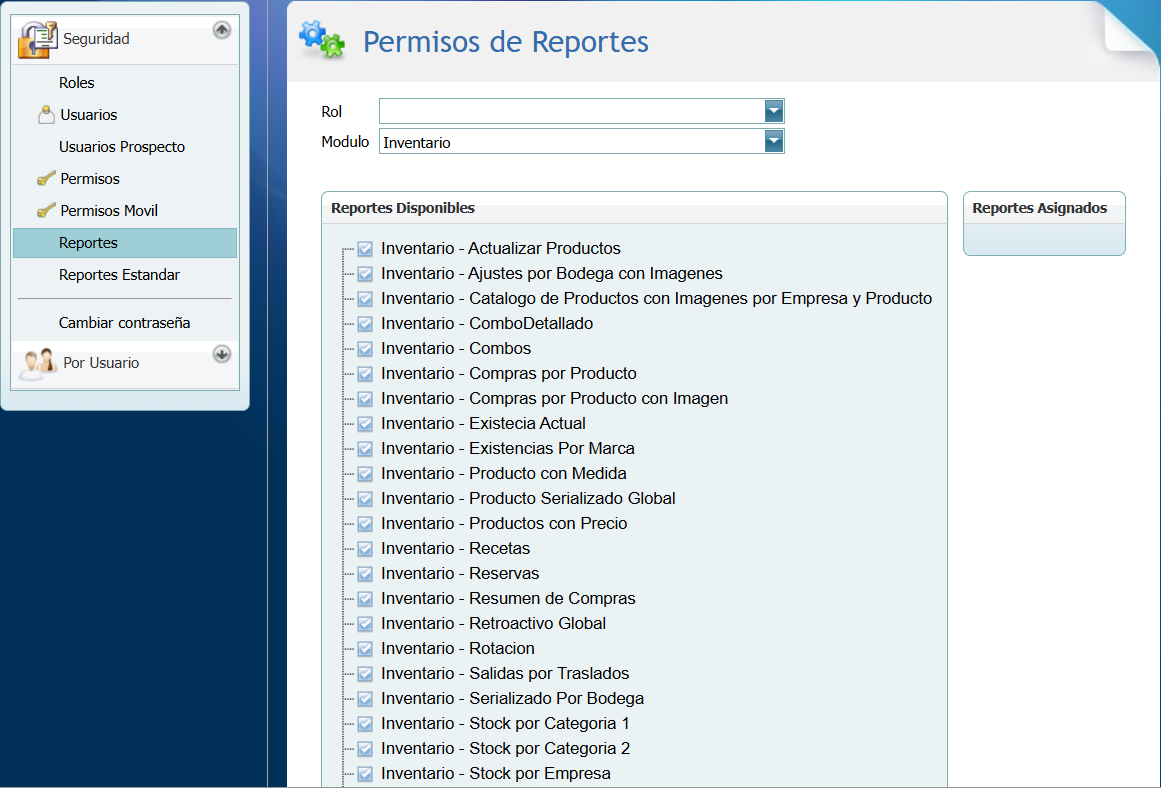 Permisos de Reportes