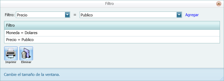 Reporte Personalizado Ventana
