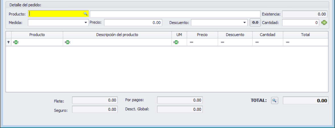 GOM server Pedido Agregar Producto