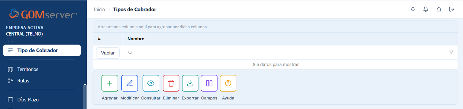 Cuentas Por Cobrar Tipo de Cobrador