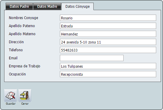 Empleados Nuevo Nucleo Familiar Conyuge